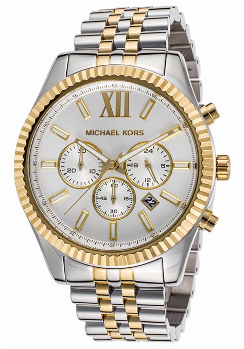 michael kors men's lexington two tone watch|lexington pavé gold tone watch.